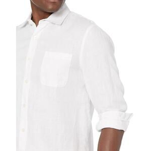 28 Palms White Linen Button-Down Shirt Men’s M Long Sleeve Resort Casual